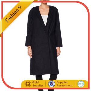 Quality hight Quality Black Long Overcoat with long sleeve wholesale