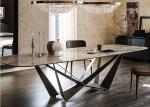 Marble hotel Dining Table With Stainless Steel Legs