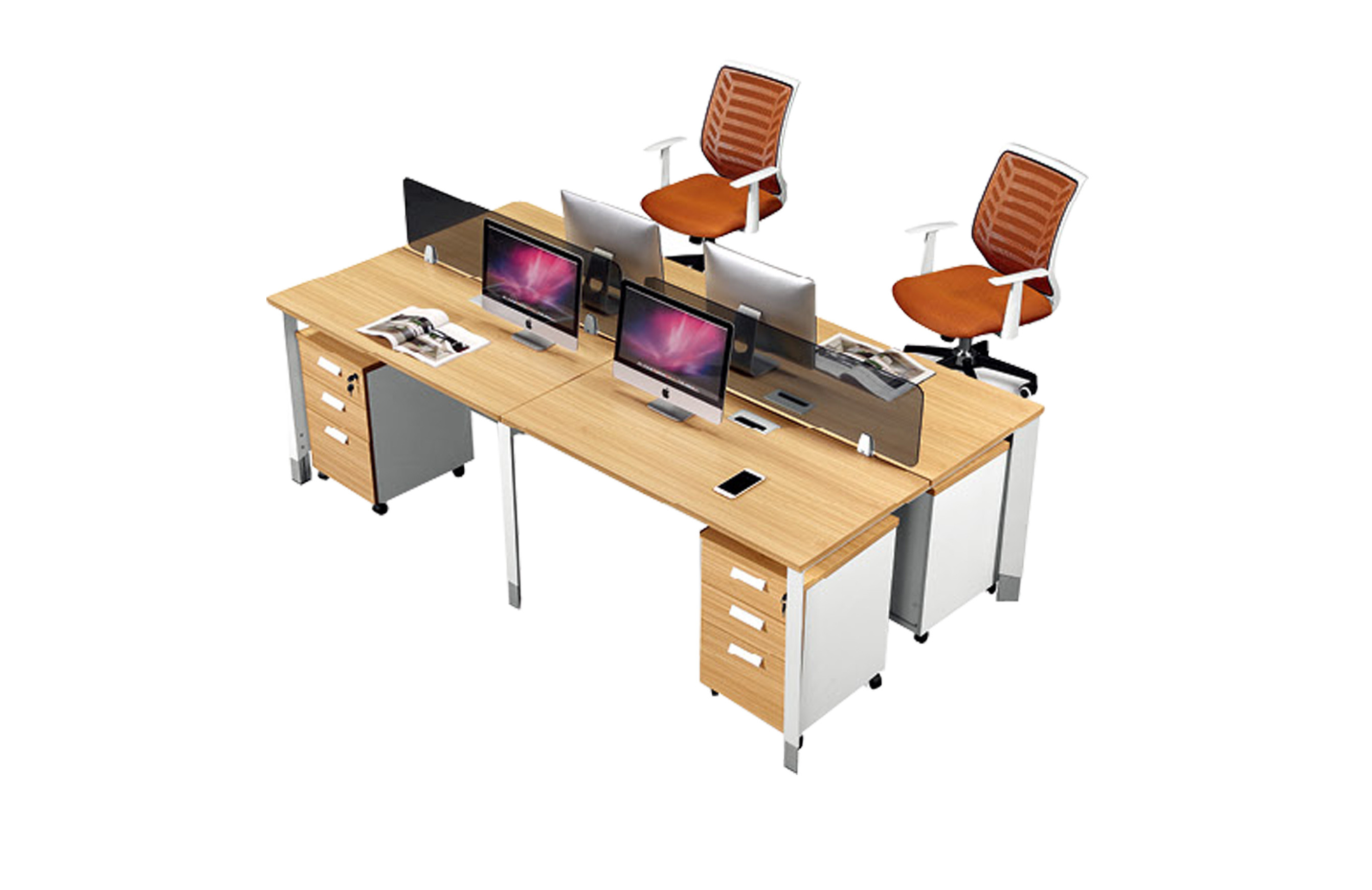 Popular MDF Office Partition Workstation ISO9001 Standard With Key Lock