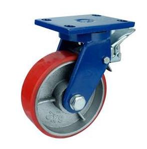 Quality Super Heavy Duty PU Cast Iron Casters 1800kgs wholesale