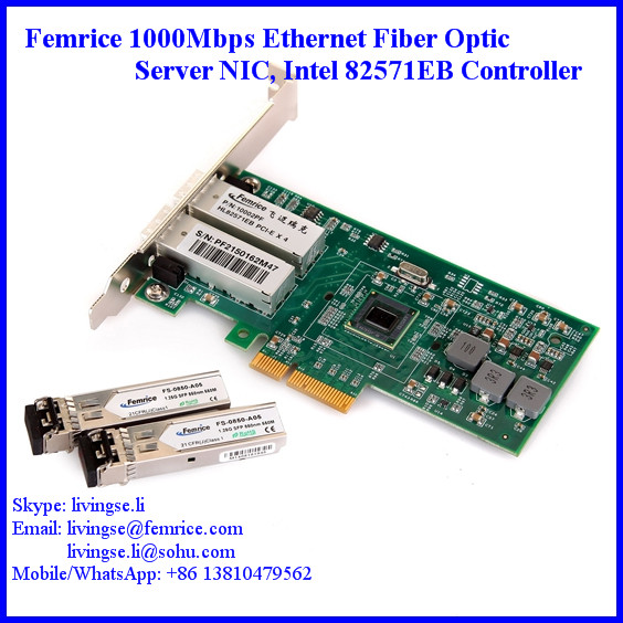 1000Mbps Dual Port Gigabit Server Ethernet Network Card Femrice 10002PF