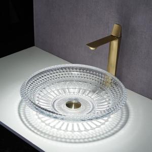 Quality Bathroom Wash Basin Bowl Above Counter 450mm Crystal Clear Artistic wholesale