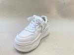 Autumn White Canvas Trainers Heightening Womens White Leather Casual Sneakers