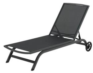 Quality KD Aluminum Sun Lounger Textilene Breathable Sun Bed With Wheels wholesale