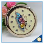 Shinny Gifts Metal Compact MirrorJeweled Makeup Pocket Mirror Custom Cosmetic