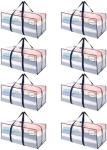 VENO 4 Pack Moving Bags Plastic Storage Totes Clothes Organization Large W Lid