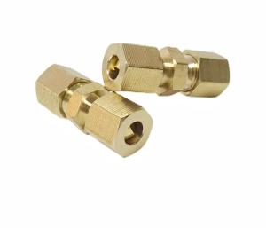 Quality Brass Material CNC Compression Pipe Fittings 1/4'' X 1/4'' wholesale