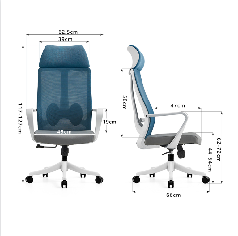 Adjustable Height Mid Back Staff Swivel Mesh Office Chair with Solid Wood Legs Armrest