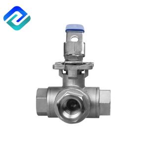 Quality ISO 288 3 Way Sanitary Ball Valve Stainless Steel Water Oil Gas wholesale