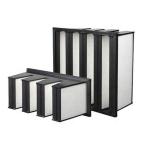 Plastic Frame 2850m3/h V Bank F6 Cleanroom Air Filter 1000g Dust Holding