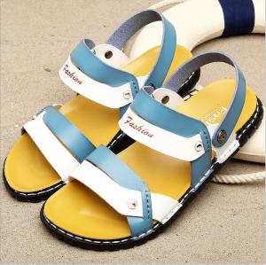 Quality Blue Mens Flip Flop Slippers , Front &amp; Rear Strap Slip On Men Outdoor Sandals wholesale