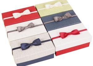 Quality Cosmetic / Perfume Corrugated Paper Box Handmade With Bow Decoration wholesale