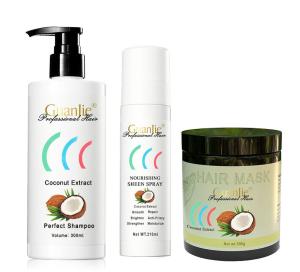 Quality Coconut Shampoo Nourishing Sheen Spray Hair Mask Repair Anti Frizz Smooth Brighten wholesale