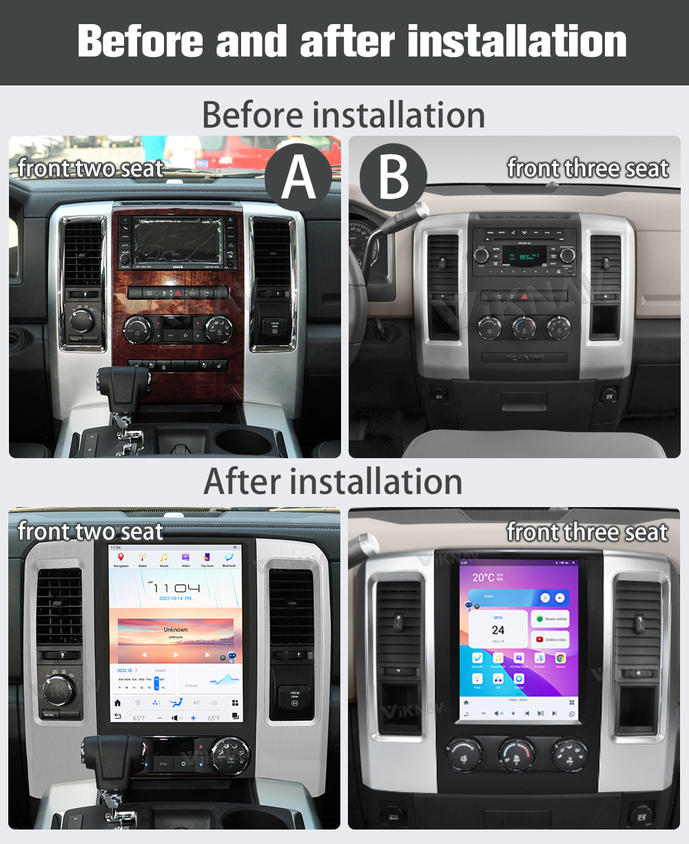 12.1 inch Android Auto Car radio For 2008-2011 Dodge Ram GPS Multimedia player Touch Screen Support Wireless Carplay