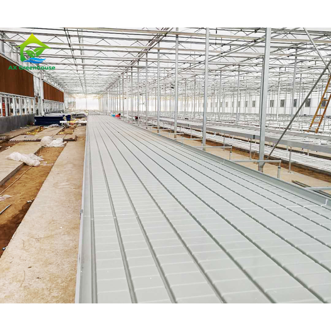 Ebb And Flood Hydroponic Movable Table Rolling Bench For Growing Plants In Greenhouse