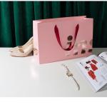 Hand Length Handle Ins Style Pink Paper Bags for Boutique Gift Craft Shopping