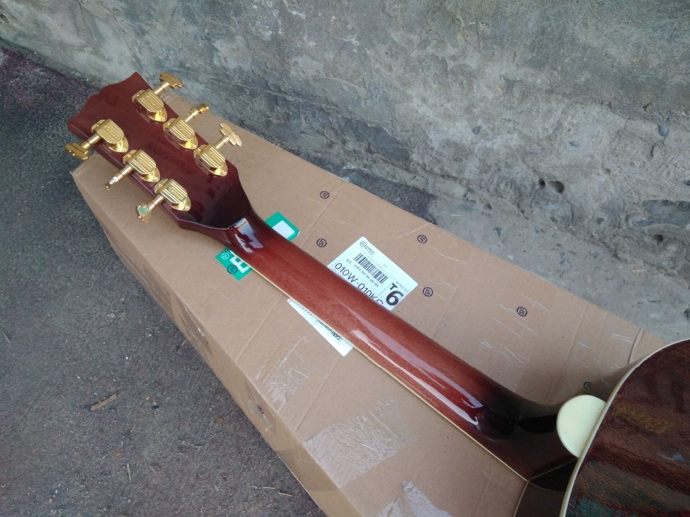 acoustic guitar 00 solid spruce parlor acoustic guitar OOO body maroon color customize white pearl vintage guitar