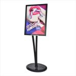 Vertical 1290x460mm Poster Display Stand Black V Stand Steel Plate