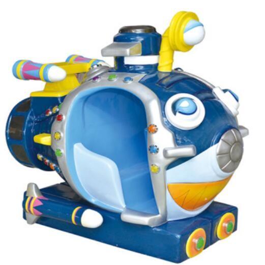 MP4 kiddie ride with music and small video game blue undersea boat