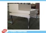 Grocery Malls Manual Polishing Retail Display Tables With White Painted