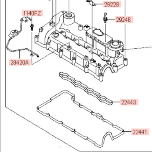 Genuine New 224102F701 22410-2F701 Engine Valve Cover Assembly for Hyundai