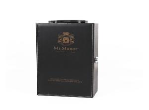 Quality Noble Leather Packaging Gift Double Bottle Wine Box 34.5x17x9cm Size wholesale