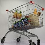 Large Capacity Supermarket Trolley 240L European Style Handcart For Family