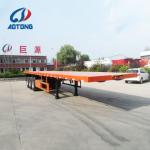 Container Twist Locks Flatbed Semi Trailer with 160mm Cross Beam and 12R22.5