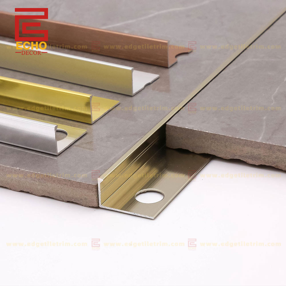 Glossy Straight Edge Aluminum Tile Trim Narrow Tile Border 2.5m