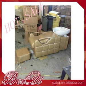 Quality beauty salon furniture hair washing sink salon equipments backwash shampoo unit bed wholesale