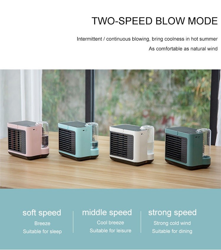 Mini Evaporative Air Cooler Portable Air Cooling Fan Personal Table Fan