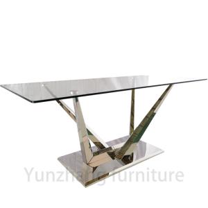 Quality Low Luxury dining table with silver base wholesale