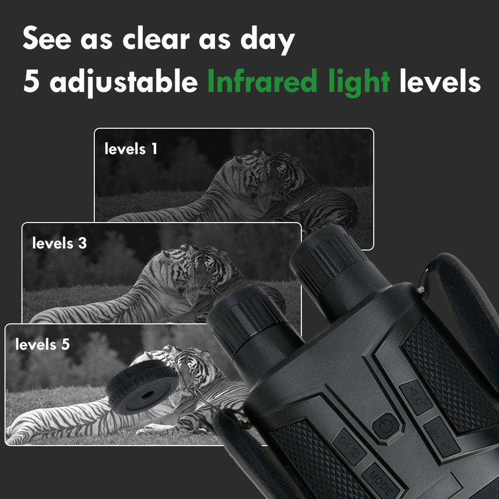 NV800SC 2K 850nm 854x480 3" LCD Head Mount Infrared Night Vision Binoculars For Camping