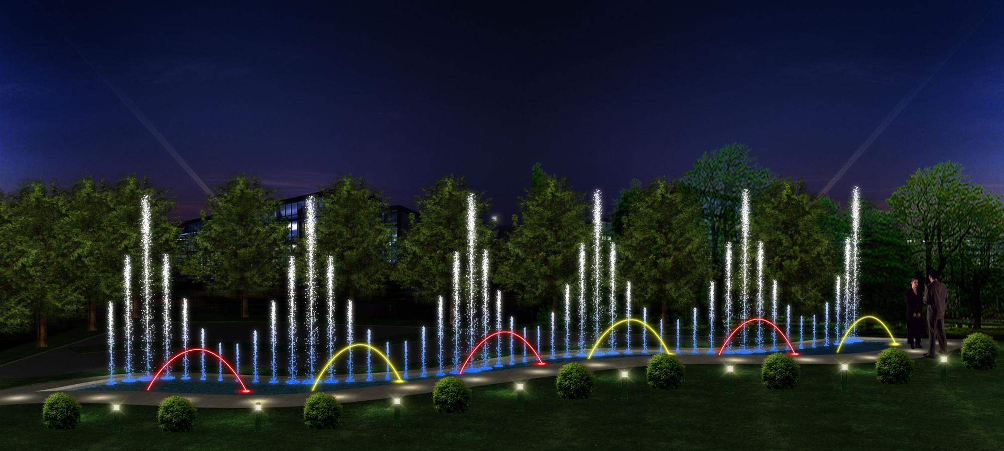 Stainless Net Large Dry Outdoor Floor Water Fountain