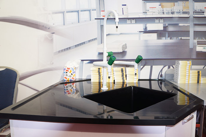 Science lab countertops / laboratory bench top with monolithic for university