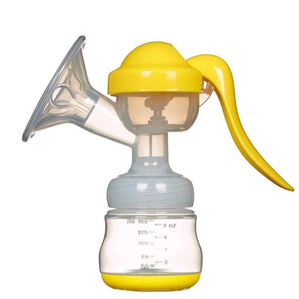 Clear Hand Operated Baby Breast Pump BPA Free Textured Massage Cushion Custom