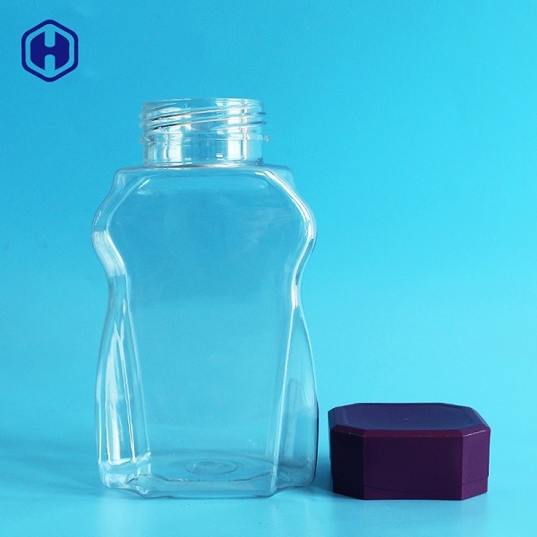 Round Clear PET Plastic Food Storage Jars Aluminium Foil Sealing