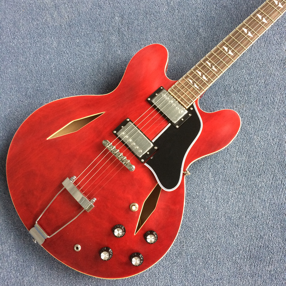 Hollow body jazz electric guitar, rosewood fingerboard mahogany body neck