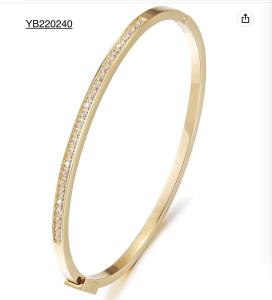 Quality Bling Bling All Rhinestone Snap On Gold Bracelet Charm Bracelets For Women wholesale