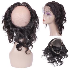 Quality Virgin Brazilian lace band frontal 360 Lace Frontal 22X4X2 with elstic black band wholesale