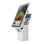 21.5 15.6 Inch White Automatic Cashless Restaurant Self Service Kiosk Wall Mount
