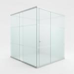 Soundproof Glass Office Dividers Aluminium Frame Single glazed Glass Wall
