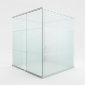 Quality Soundproof Glass Office Dividers Aluminium Frame Single glazed Glass Wall wholesale