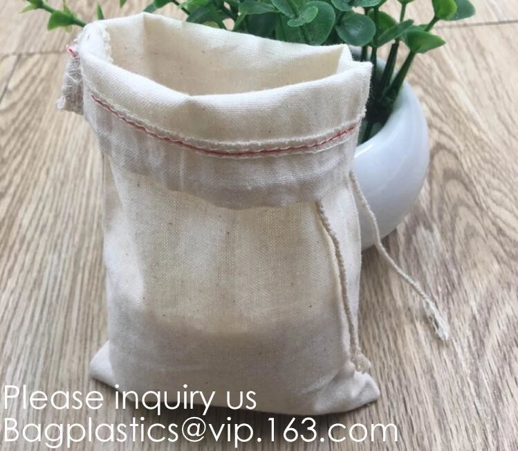 Natural Beige Thick Canvas Drawstring Pouches Produce Bags Muslin Bags Gift Bags Sacks Sachet Bags for Jewelry Candy Fav