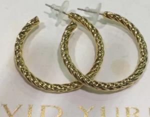 Quality (E-70)Women's Jewelry Gold Plated Twist Cable Hoop Earrings for Women Gift wholesale