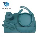 Non Slip BPA Free Silicone Baby Feeding Sets Bib LFGB