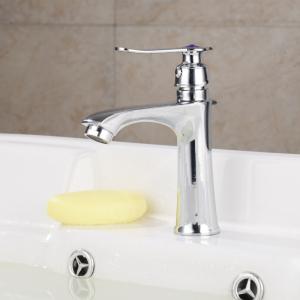 Quality Zinc Lever Handle Stylish Basin Taps Single Hole Bathroom Faucet Chrome wholesale