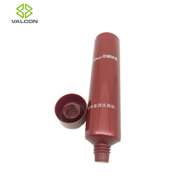 Customized Lotion Tube Packaging , 130 ML Toothpaste Packaging Tube Red Cap