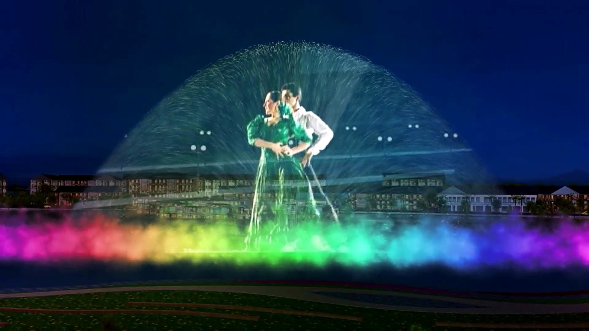 Entertainment Purposes Water Screen Projection With Perfect Visual Experience