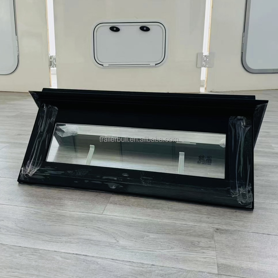 Natural Color/Grey Window Frame for Customizable Tempered Glass Expedition RV Windows